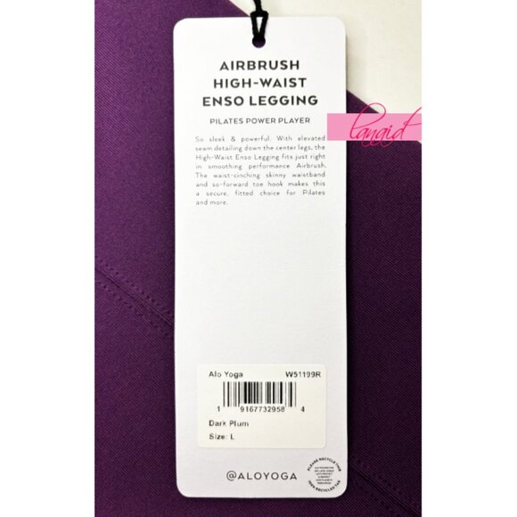 Alo Airbrush High-Waist Enso Leggings Dark Plum Stirrups Hi-Rise Waist Tights L - Picture 12 of 16
